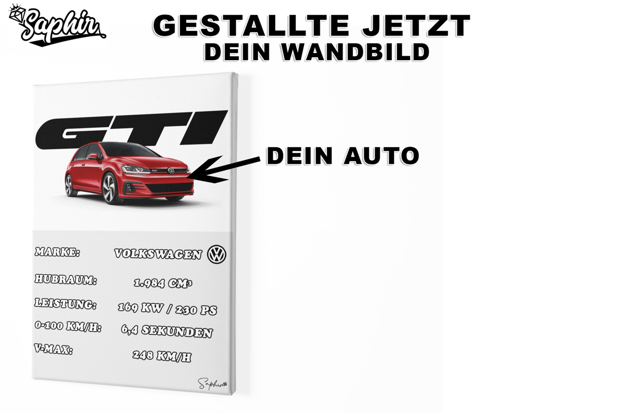 Personalisierbares Auto Wandbild