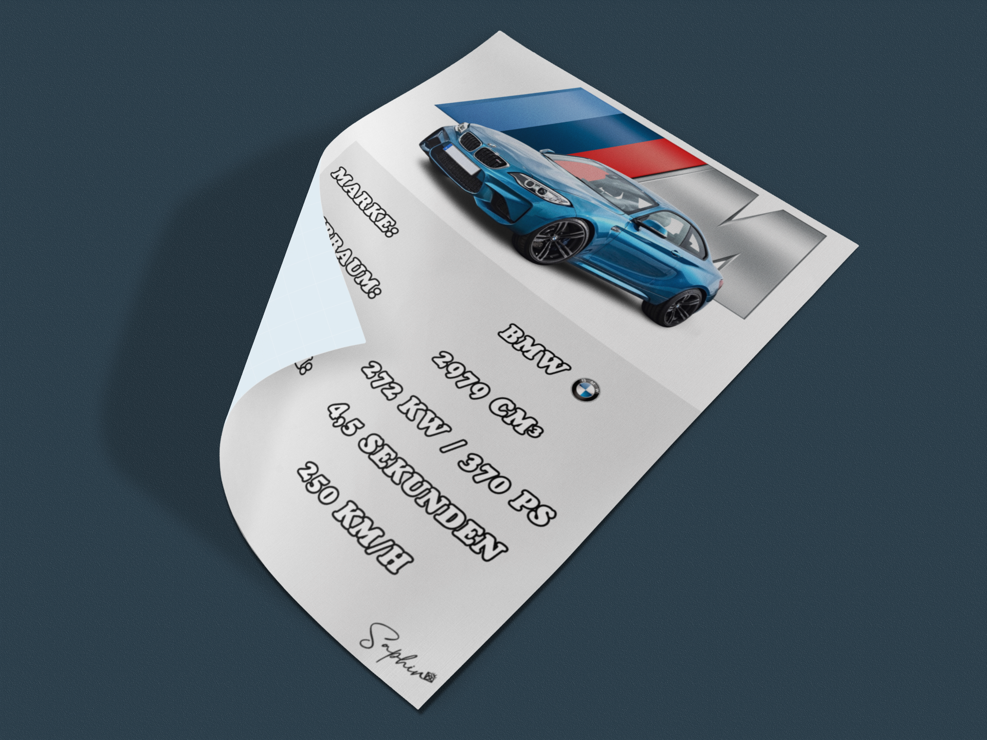 Personalisierbares Auto Wandbild